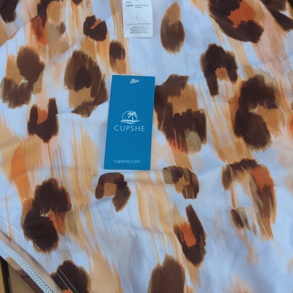 Cupshe Flowing Leopard Mesh Cutout Cheeky One Piece Swimsuit - Small NWT - Picture 6 of 6